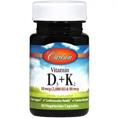 Carlson D3+K2 50 mcg(2,000 IU)\90 mcg 30 caps, Carlson D3+K2 50 mcg(2,000 IU)\90 mcg 30 caps  в интернет магазине Mega Mass