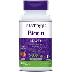 Natrol Biotin Strawberry 5000 mcg 90 tab, Natrol Biotin Strawberry 5000 mcg 90 tab  в интернет магазине Mega Mass