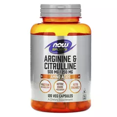 NOW ARGININE 500 mg & CITRULLINE 250 mg 120 vcaps, NOW ARGININE 500 mg & CITRULLINE 250 mg 120 vcaps  в интернет магазине Mega Mass