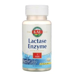 KAL Lactase Enzyme 250 mg 60 softgels, image 