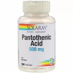 Solaray Pantothenic Acid 500 mg 100 caps, Solaray Pantothenic Acid 500 mg 100 caps  в интернет магазине Mega Mass
