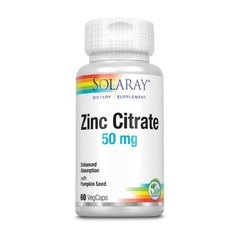 Solaray Zinc Citrate 50 mg 60 vcaps, Solaray Zinc Citrate 50 mg 60 vcaps  в интернет магазине Mega Mass