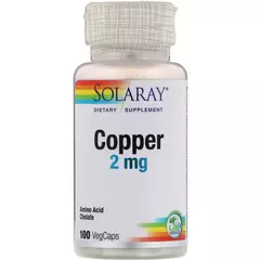 Solaray Copper 2 mg 100 caps, image 