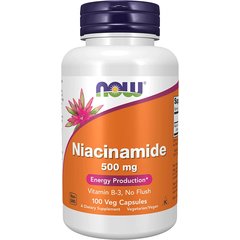 NOW Niacinamide 500 mg 100 caps, image 