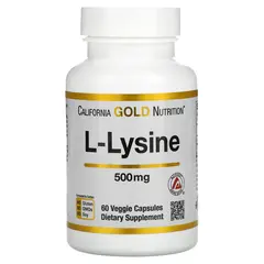California Gold Nutrition L- Lysine 500 mg 60 caps, image 