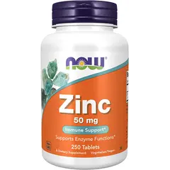NOW Zinc 50 mg 250 tabs, image 