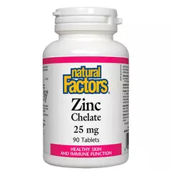 Natural Factors Zinc Chelate 25mg 90 Tablets, image 