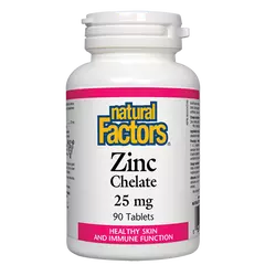 Natural Factors Zinc Chelate 25 mg 90 tabs, image 