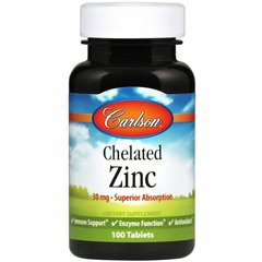 Carlson Chelated Zinc 30 mg 100 tabs, Carlson Chelated Zinc 30 mg 100 tabs  в интернет магазине Mega Mass