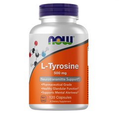 NOW L-Tyrosine 500 mg 120 caps, NOW L-Tyrosine 500 mg 120 caps  в интернет магазине Mega Mass