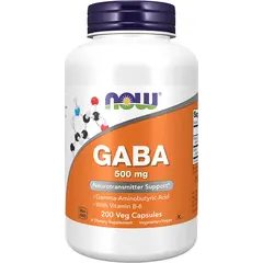 NOW GABA 500 mg 200 caps, Фасування: 200 caps, image 