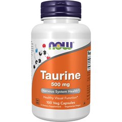NOW Taurine 500 mg 100 caps, image 