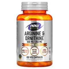 NOW Arginine & Ornithine 100 caps, NOW Arginine & Ornithine 100 caps  в интернет магазине Mega Mass