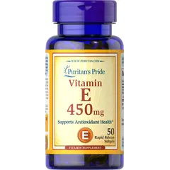 Puritan's Pride E-450 mg 1000 IU 50 softgels, Puritan's Pride E-450 mg 1000 IU 50 softgels  в интернет магазине Mega Mass