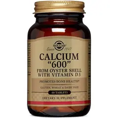 Solgar Calcium 600 from oyster shell with vitamin D3 60 tabs, Фасування: 60 tabs, image 