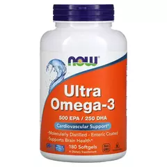 NOW Ultra Omega-3 180 softgels, NOW Ultra Omega-3 180 softgels  в интернет магазине Mega Mass