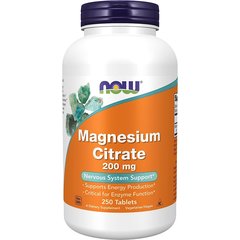 NOW Magnesium Citrate 200 mg 250 tabs, Фасовка: 250 tabs, image 
