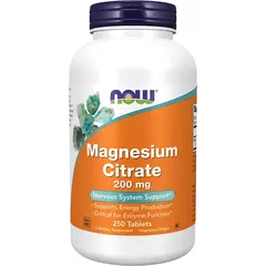 NOW Magnesium Citrate 200 mg 250 tabs, Фасування: 250 tabs, image 