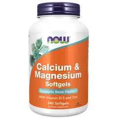 NOW Calcium & Magnesium 240 softgels, Фасування: 240 softgels, image 