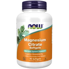 NOW Magnesium Citrate 90 softgels, image 
