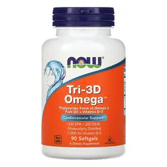 NOW Tri-3D Omega 90 softgels, NOW Tri-3D Omega 90 softgels  в интернет магазине Mega Mass