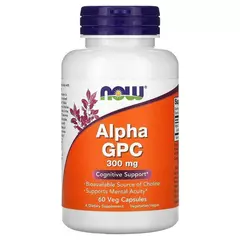 NOW Alpha GPC 300 mg 60 caps, image 