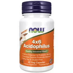 NOW 4X6 Acidophilus 60 caps, NOW 4X6 Acidophilus 60 caps  в интернет магазине Mega Mass