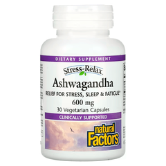Natural Factors Ashwagandha 600 mg 30 caps, Natural Factors Ashwagandha 600 mg 30 caps  в интернет магазине Mega Mass