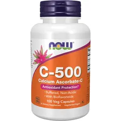 NOW C-500 Calcium Ascorbate 100 veg caps, Фасування: 100 caps, Концентрація: 500 mg, Коцентрація: 500, image 