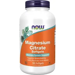 NOW Magnesium Citrate 180 softgels, image 