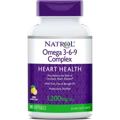 Natrol Omega 3-6-9 Complex 1200 mg 90 softgels Lemon, Фасування: 90 softgels, image 
