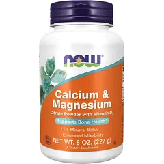 NOW Calcium & Magnesium + D3 227 g, Фасування: 227 g, image 