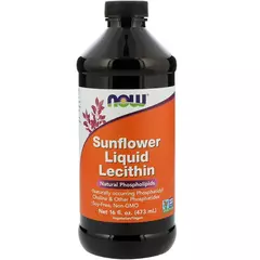 NOW Sunflower Liquid Lecithin 473 ml, image 