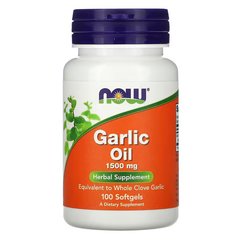 NOW Garlic Oil 1500 mg 100 softgels, image 