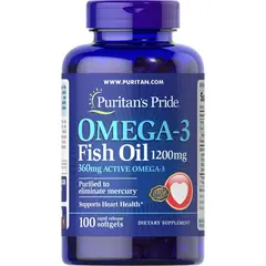 Puritan's Pride Omega-3 Fish Oil 1200 mg 100 softgels, Puritan's Pride Omega-3 Fish Oil 1200 mg 100 softgels  в интернет магазине Mega Mass