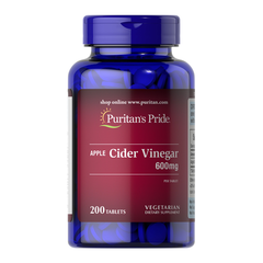 Puritan's Pride Apple Cider Vinegar 600 mg 200 tabs, image 
