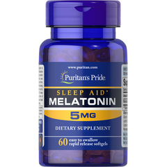 Puritan's Pride Melatonin 5 mg 60 softgels, image 