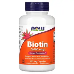 NOW Biotin 5000 mcg 120 caps, Фасовка: 120 caps, NOW Biotin 5000 mcg 120 caps, Фасовка: 120 caps  в интернет магазине Mega Mass