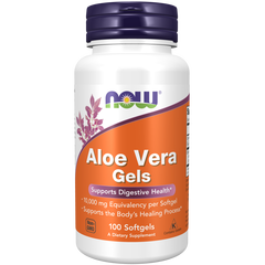 NOW Aloe Vera Gels 10 000 mg 100 softgels, NOW Aloe Vera Gels 10 000 mg 100 softgels  в интернет магазине Mega Mass
