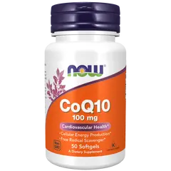 NOW CoQ10 100 mg 50 Softgels, image 