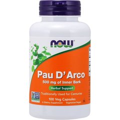 NOW Pau D’Arco 500 mg 100 caps, image 