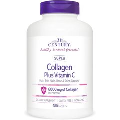 21st Century Collagen Plus Vitamin C 6000 mg 180 tabs, 21st Century Collagen Plus Vitamin C 6000 mg 180 tabs  в интернет магазине Mega Mass