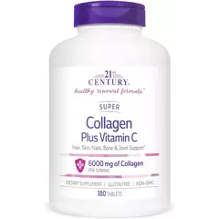 21st Century Collagen Plus Vitamin C 6000 mg 180 tabs, 21st Century Collagen Plus Vitamin C 6000 mg 180 tabs  в интернет магазине Mega Mass