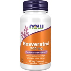 NOW Natural Resveratrol 200 mg 60 caps, image 