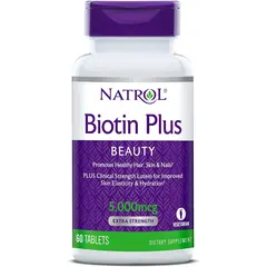 Natrol Biotin Plus Beauty 5.000 mcg 60 tabs, image 