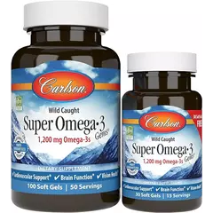 Carlson Super Omega 3 1,200 mg 100+30 softgels, Carlson Super Omega 3 1,200 mg 100+30 softgels  в интернет магазине Mega Mass