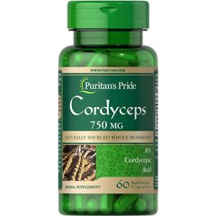 Puritan’s Pride Cordyceps 750 mg 60 caps, Puritan’s Pride Cordyceps 750 mg 60 caps  в интернет магазине Mega Mass