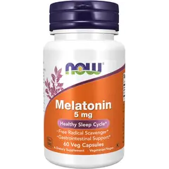 NOW Melatonin 5 mg 60 caps, image 