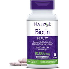 Natrol Biotin 10.000 mcg 100 tabs, image 