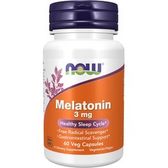 NOW Melatonin 3 mg 60 caps, image 